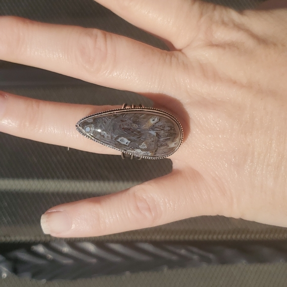 New Stick Agate 925 Silver Statement Ring. - Picture 9 of 16